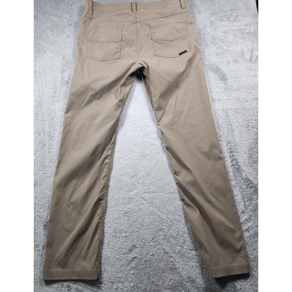 PrAna Pants Mens 32x32 Beige Slim Fit Chino Flat Front Casual 5 Pocket - Picture 7 of 10